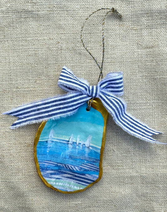Oyster Ornament - Turquoise Waters